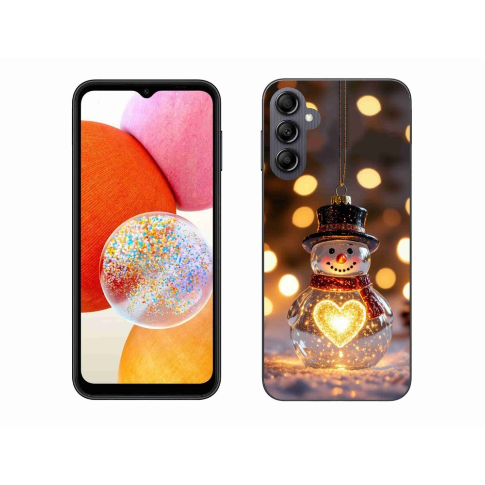 Gelový kryt mmCase na Samsung Galaxy A14 4G/5G - svítící vánoční sněhulák
