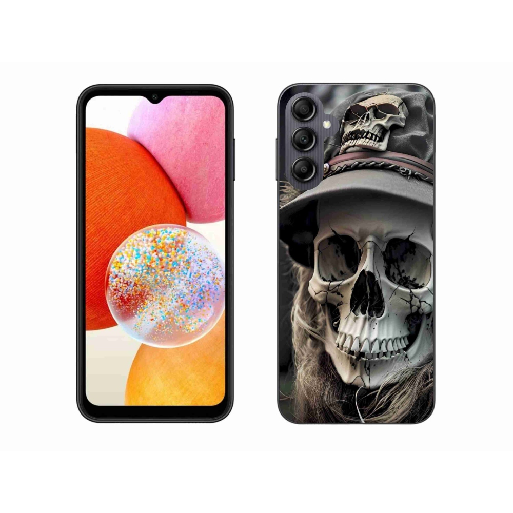 Gelový kryt mmCase na Samsung Galaxy A14 4G/5G - temná lebka