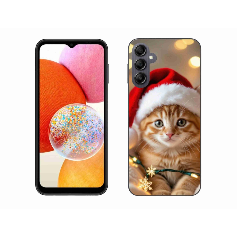 Gelový kryt mmCase na Samsung Galaxy A14 4G/5G - vánoční kotě