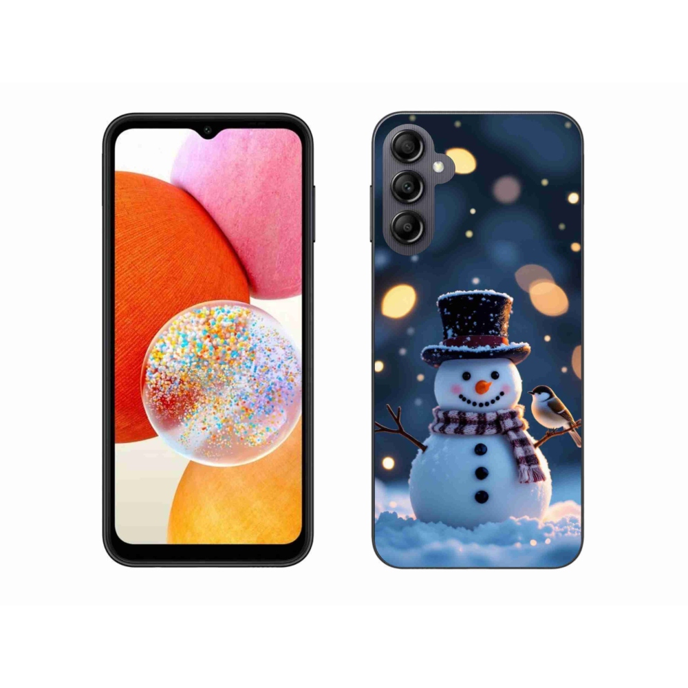 Gelový kryt mmCase na Samsung Galaxy A14 4G/5G - vánoční sněhulák