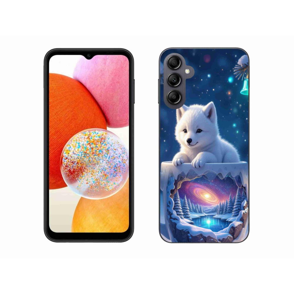 Gelový kryt mmCase na Samsung Galaxy A14 4G/5G - vánoční štěně