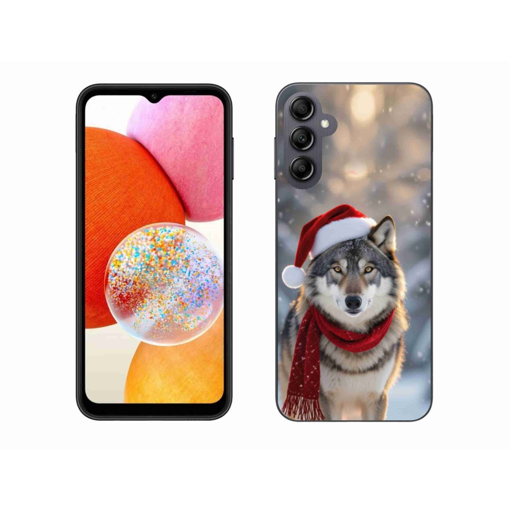 Gelový kryt mmCase na Samsung Galaxy A14 4G/5G - vánoční vlk