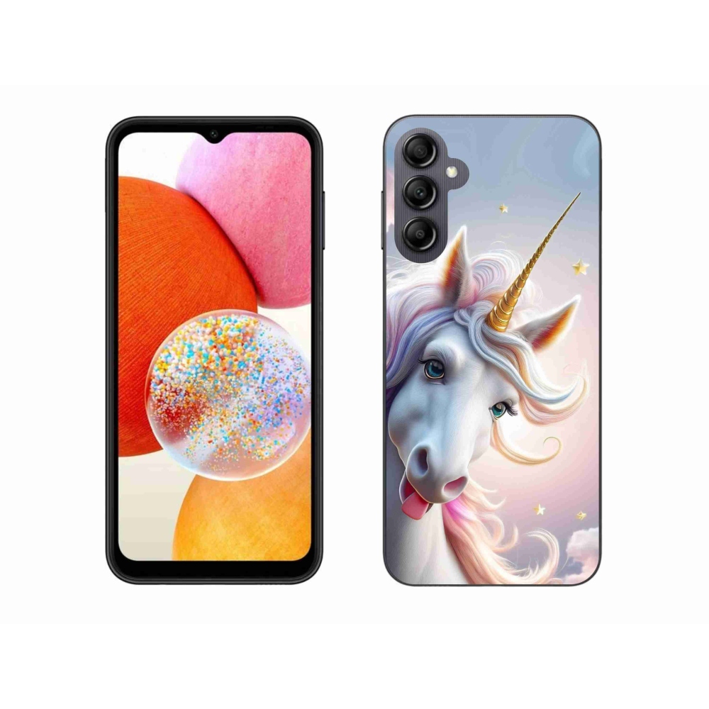 Gelový kryt mmCase na Samsung Galaxy A14 4G/5G - veselý jednorožec