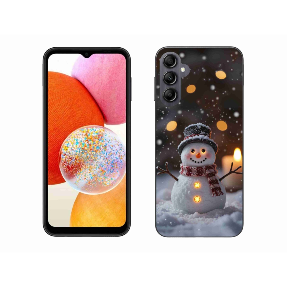 Gelový kryt mmCase na Samsung Galaxy A14 4G/5G - veselý sněhulák