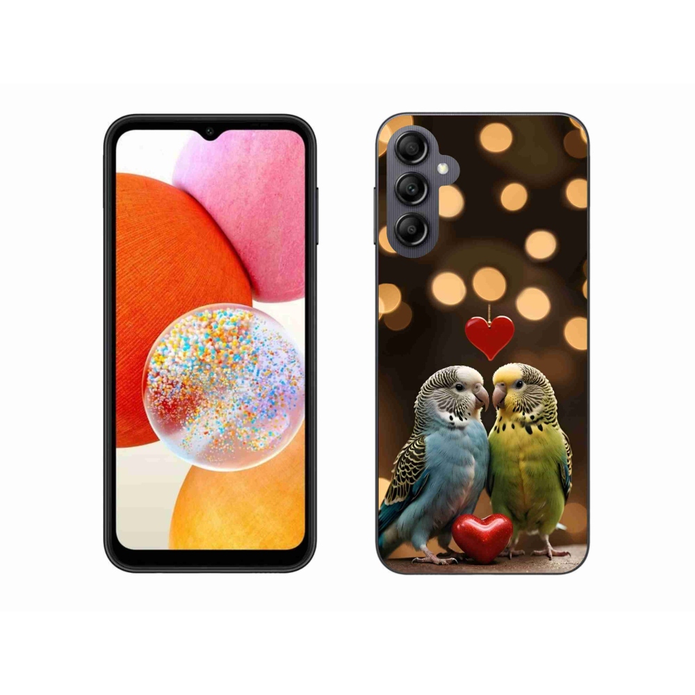 Gelový kryt mmCase na Samsung Galaxy A14 4G/5G - zamilovaní papoušci