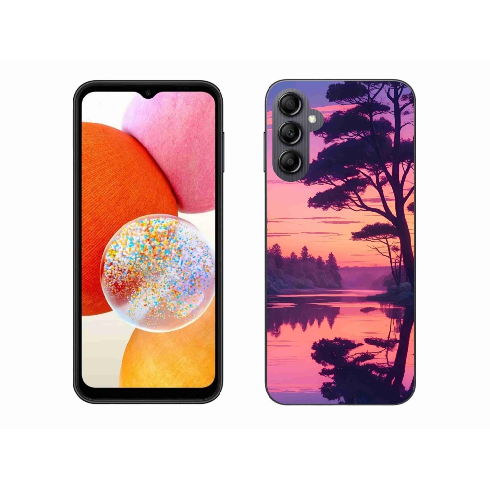 Gelový kryt mmCase na Samsung Galaxy A14 4G/5G - západ slunce nad jezerem