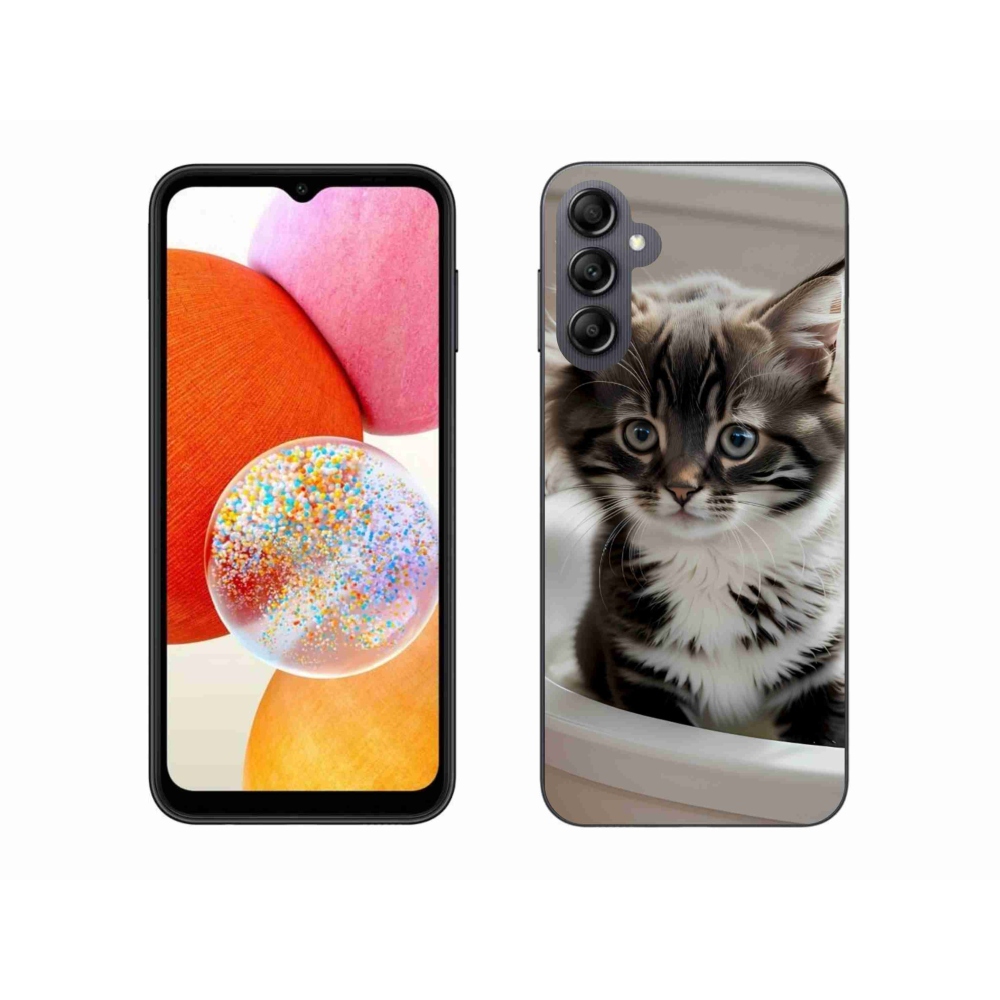 Gelový kryt mmCase na Samsung Galaxy A14 4G/5G - zvědavé kotě