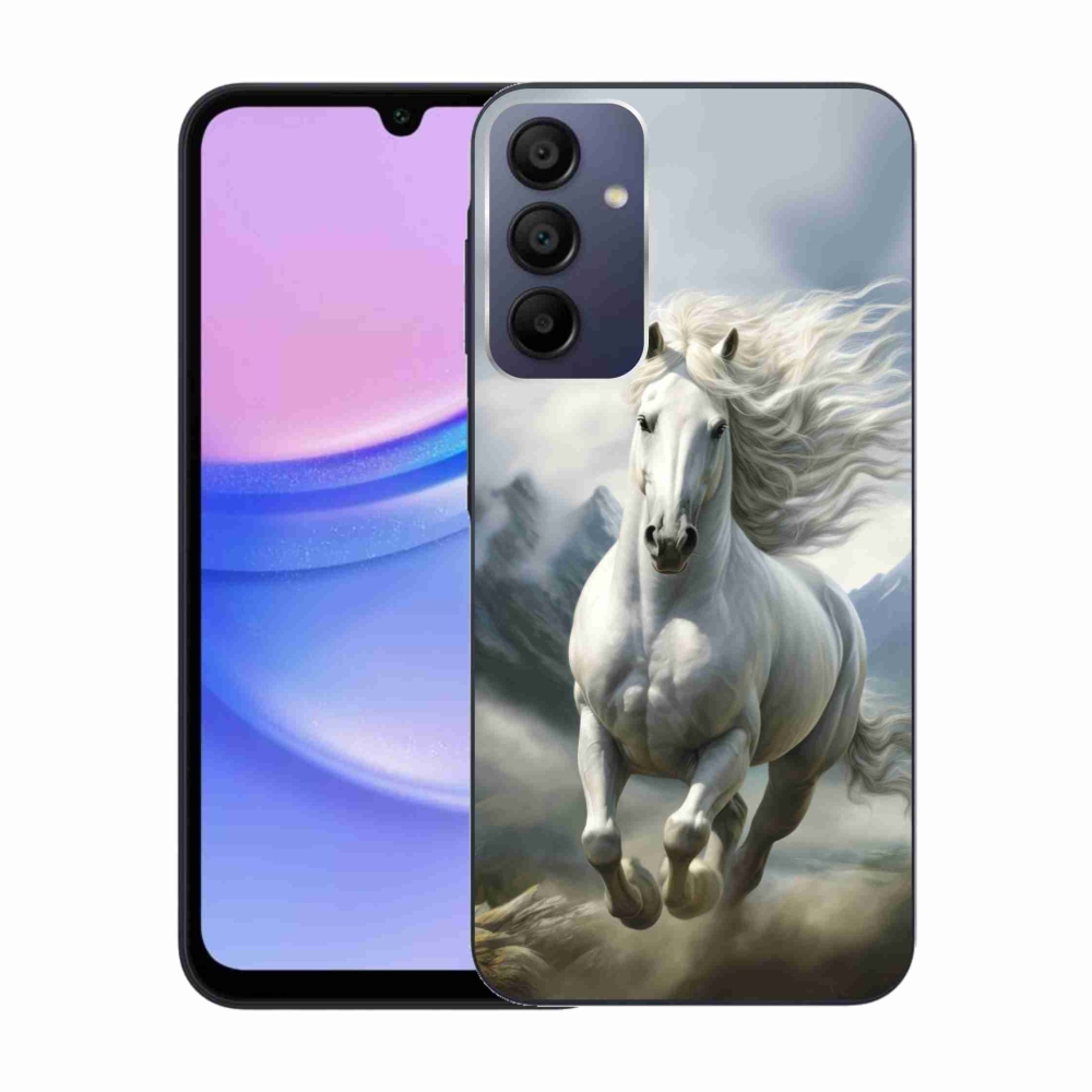Gelový kryt mmCase na Samsung Galaxy A15 4G/5G - běžící bílý kůň 3