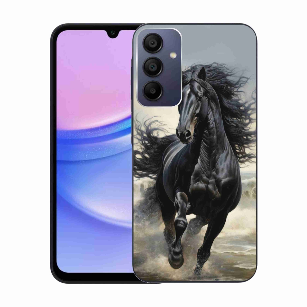 Gelový kryt mmCase na Samsung Galaxy A15 4G/5G - běžící černý kůň