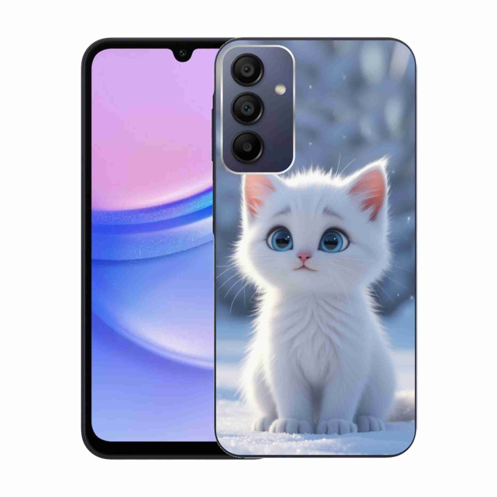 Gelový kryt mmCase na Samsung Galaxy A15 4G/5G - bílé kotě 3