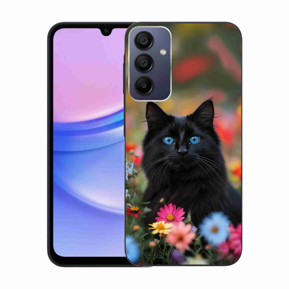 Gelový kryt mmCase na Samsung Galaxy A15 4G/5G - černé kotě 4