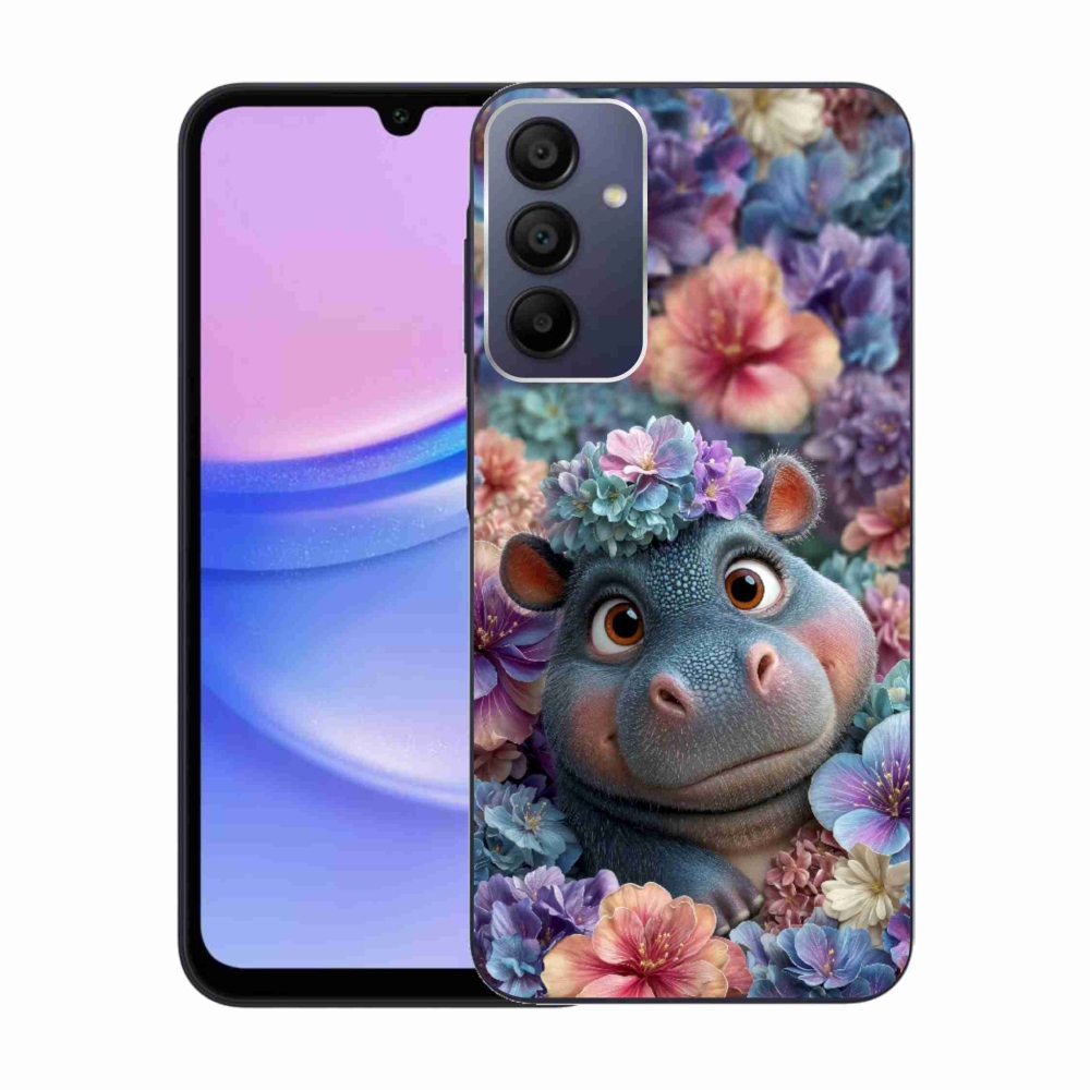 Gelový kryt mmCase na Samsung Galaxy A15 4G/5G - hrošík v květinách