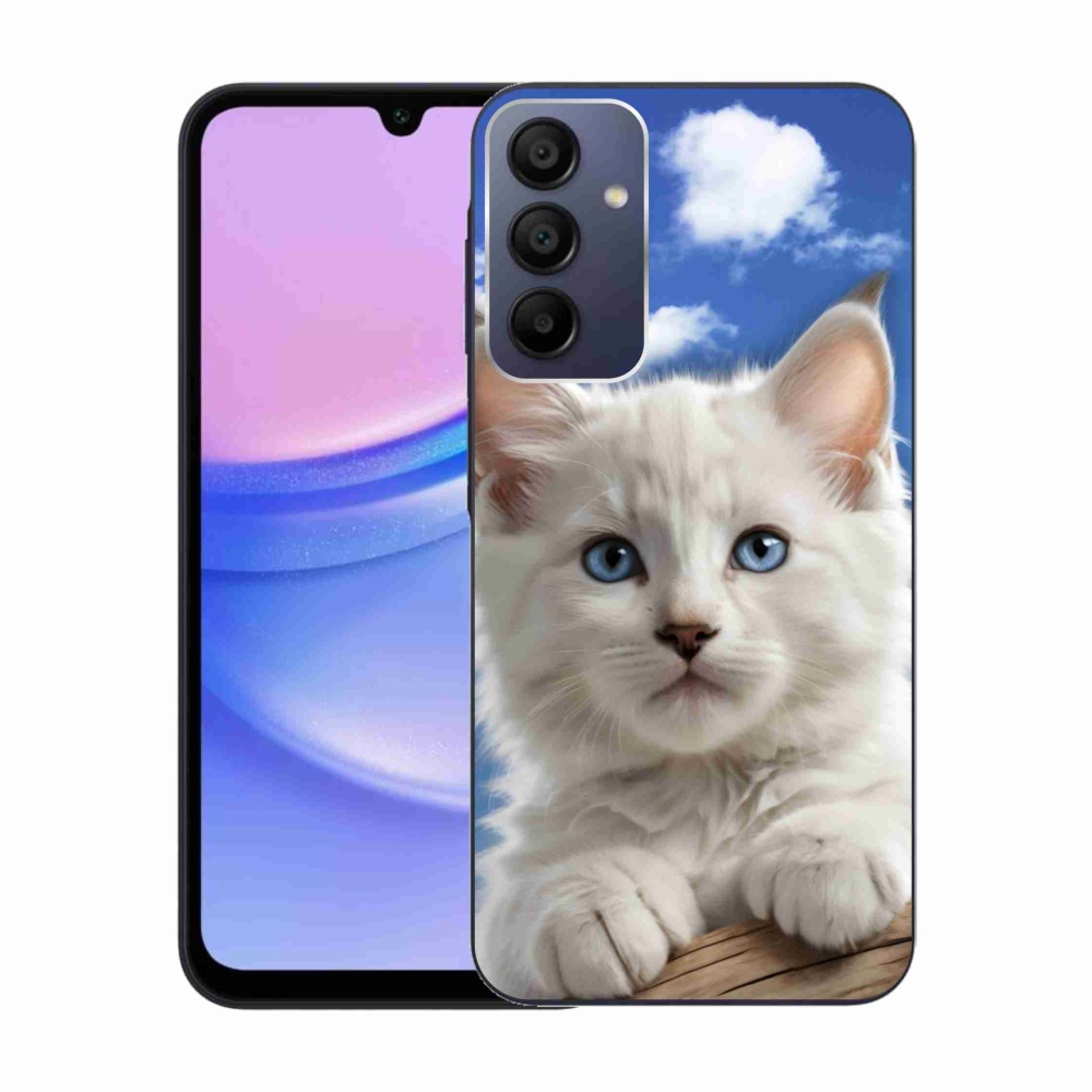 Gelový kryt mmCase na Samsung Galaxy A15 4G/5G - kotě a oblaka