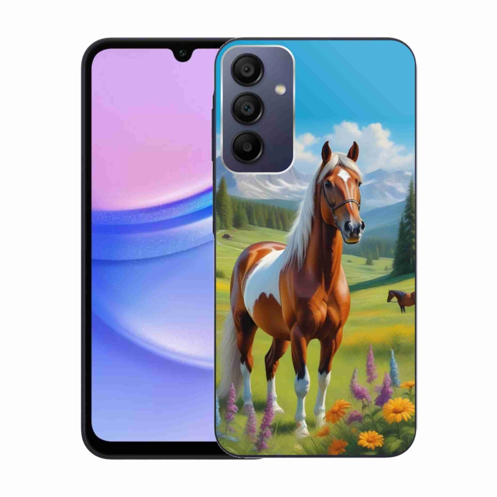 Gelový kryt mmCase na Samsung Galaxy A15 4G/5G - kůň na louce