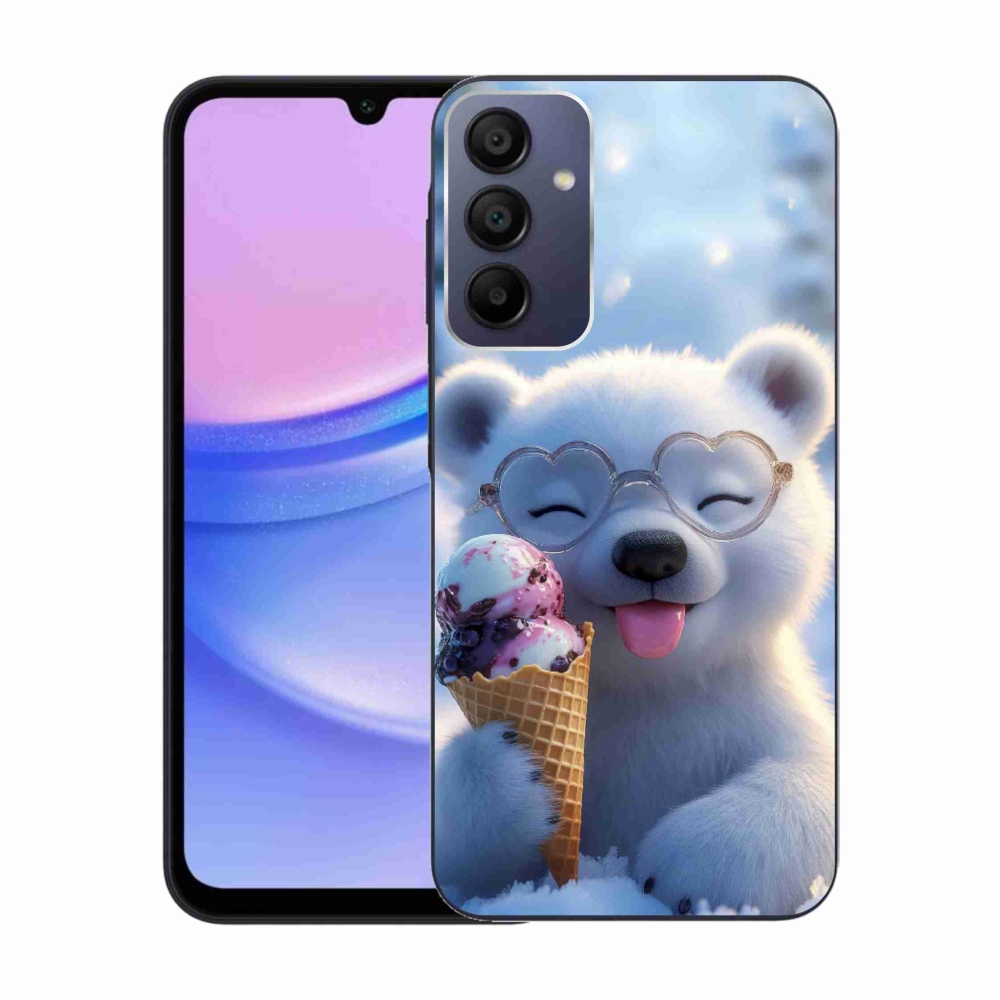 Gelový kryt mmCase na Samsung Galaxy A15 4G/5G - medvídek se zmrzlinou