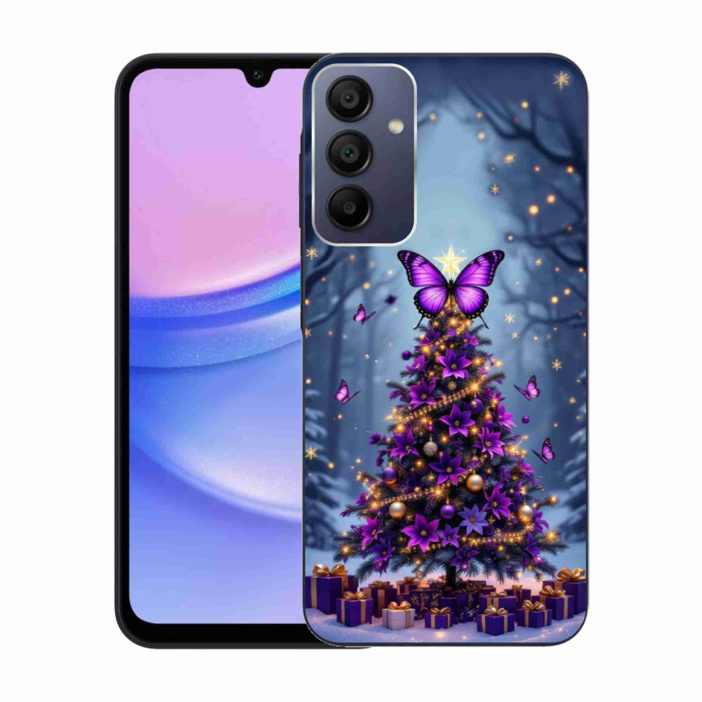 Gelový kryt mmCase na Samsung Galaxy A15 4G/5G - motýlí vánoční stromek