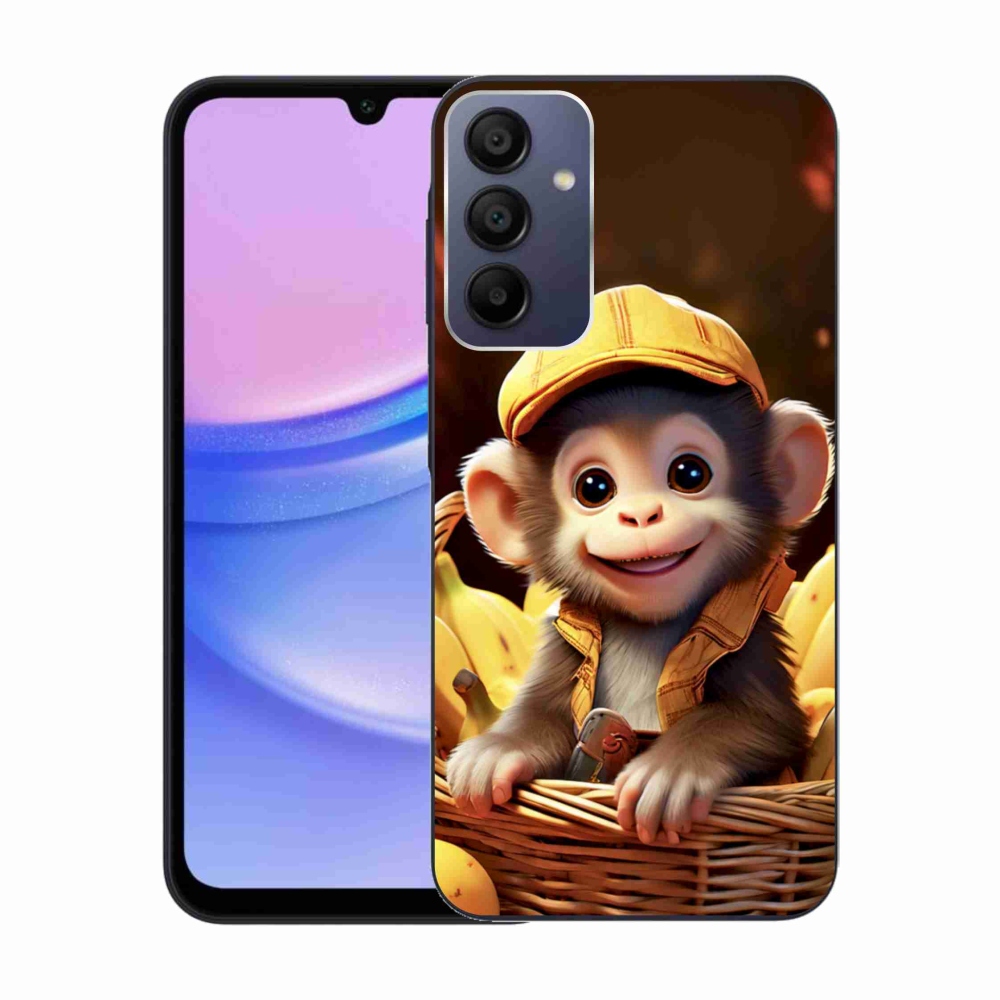 Gelový kryt mmCase na Samsung Galaxy A15 4G/5G - opice v košíku