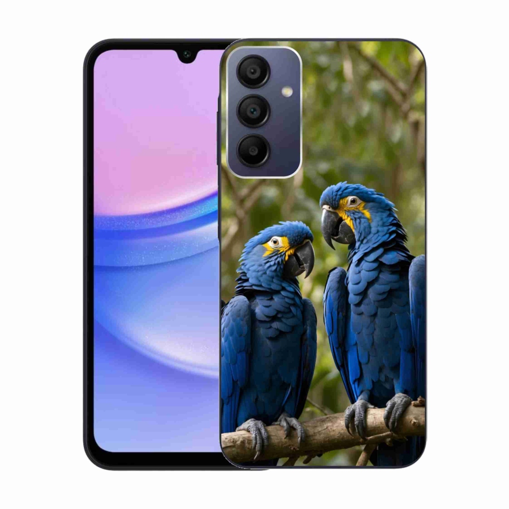 Gelový kryt mmCase na Samsung Galaxy A15 4G/5G - papouščí duo