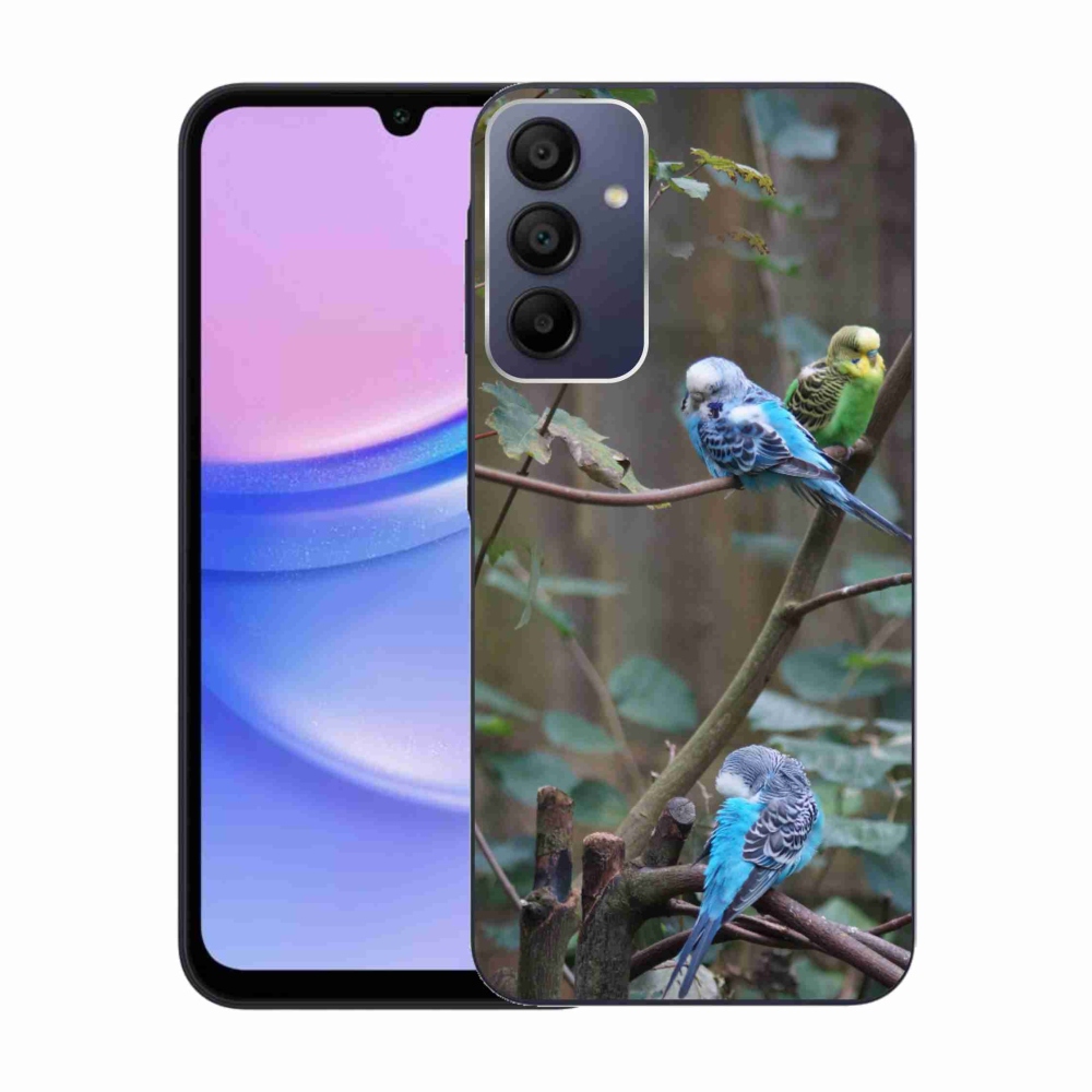 Gelový kryt mmCase na Samsung Galaxy A15 4G/5G - papoušci na větvi
