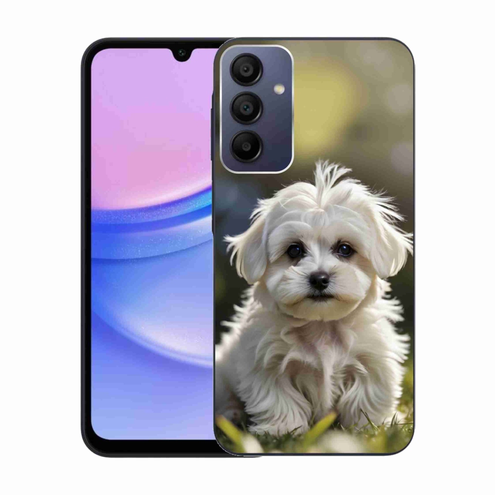 Gelový kryt mmCase na Samsung Galaxy A15 4G/5G - roztomilý maltézský psík