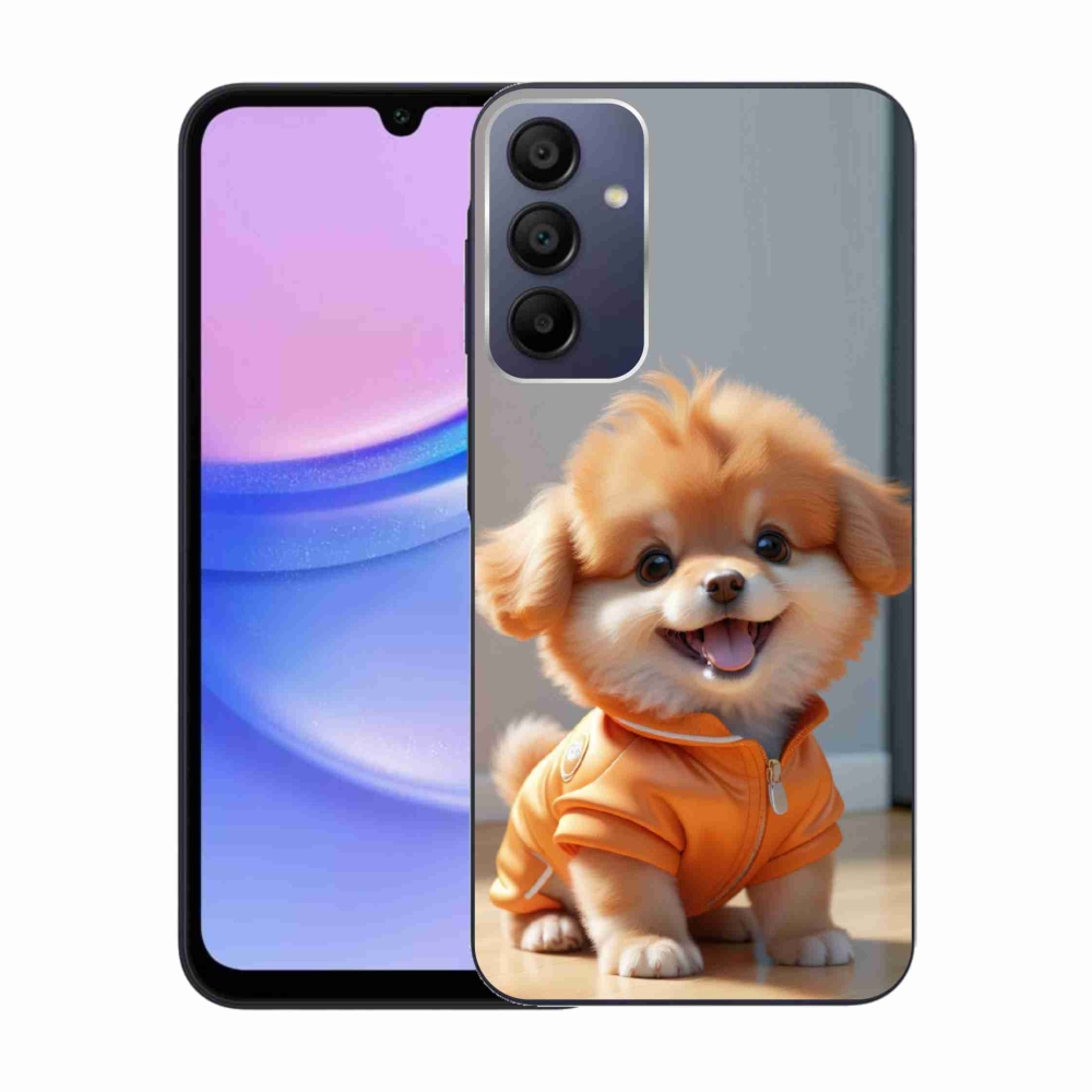 Gelový kryt mmCase na Samsung Galaxy A15 4G/5G - roztomilý pomeranian v mikině