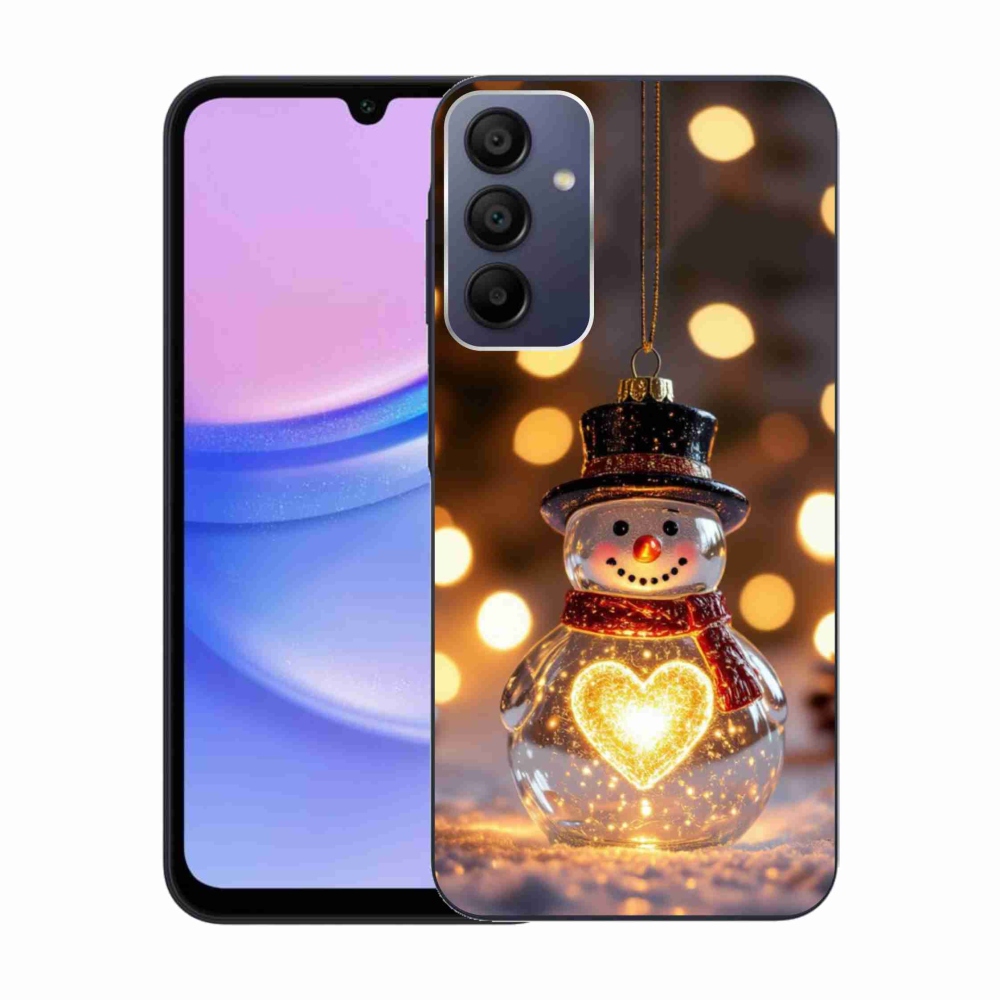 Gelový kryt mmCase na Samsung Galaxy A15 4G/5G - svítící vánoční sněhulák