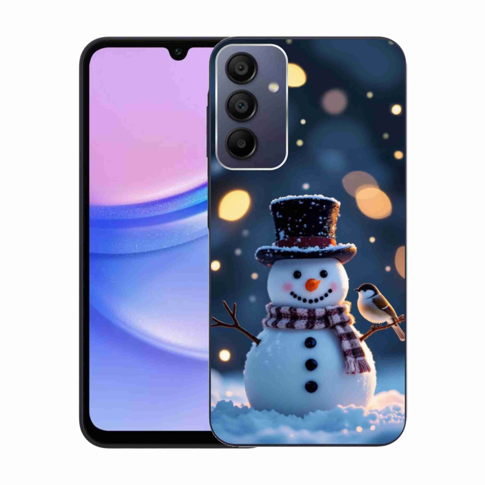 Gelový kryt mmCase na Samsung Galaxy A15 4G/5G - vánoční sněhulák