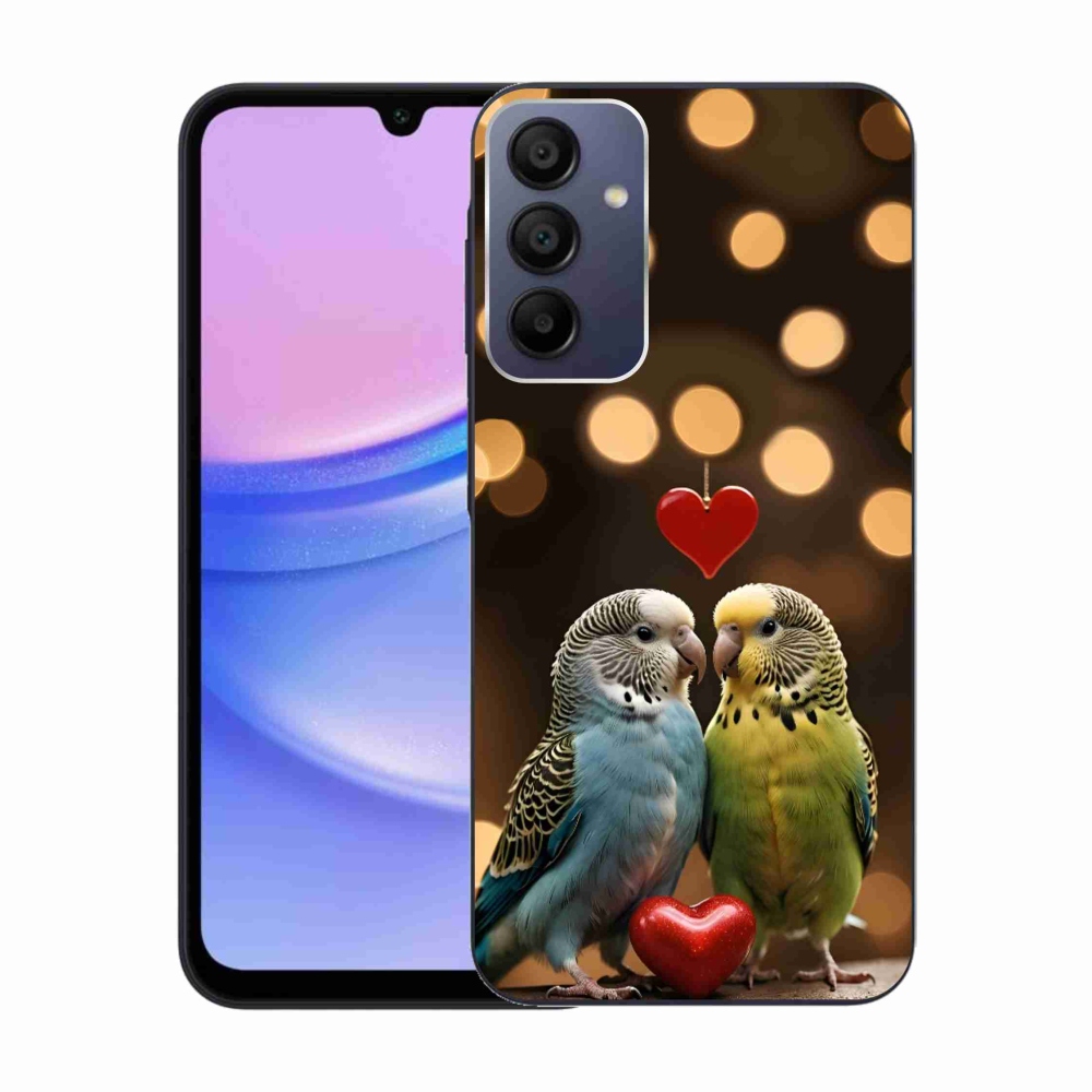 Gelový kryt mmCase na Samsung Galaxy A15 4G/5G - zamilovaní papoušci