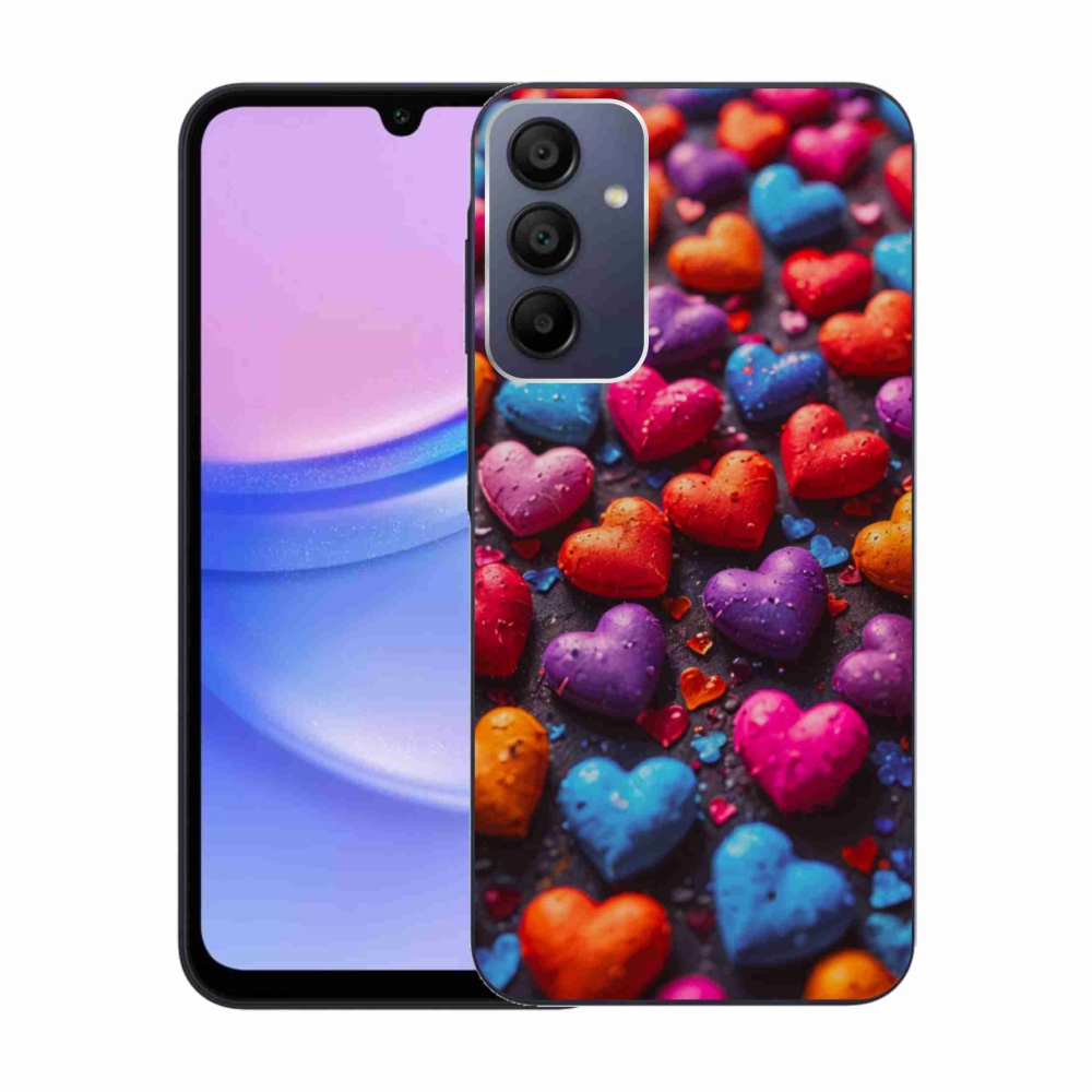 Gelový kryt mmCase na Samsung Galaxy A15/5G - barevná srdce