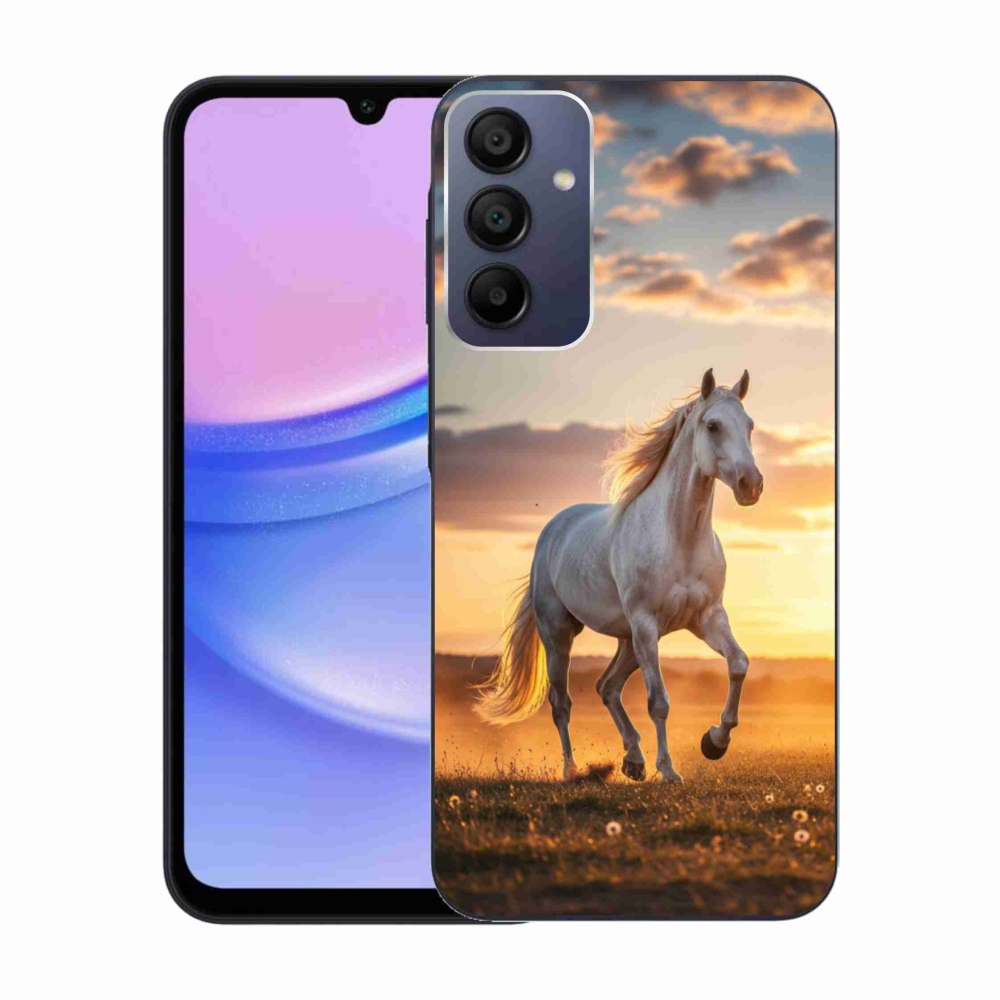 Gelový kryt mmCase na Samsung Galaxy A15/5G - běžící bílý kůň 2