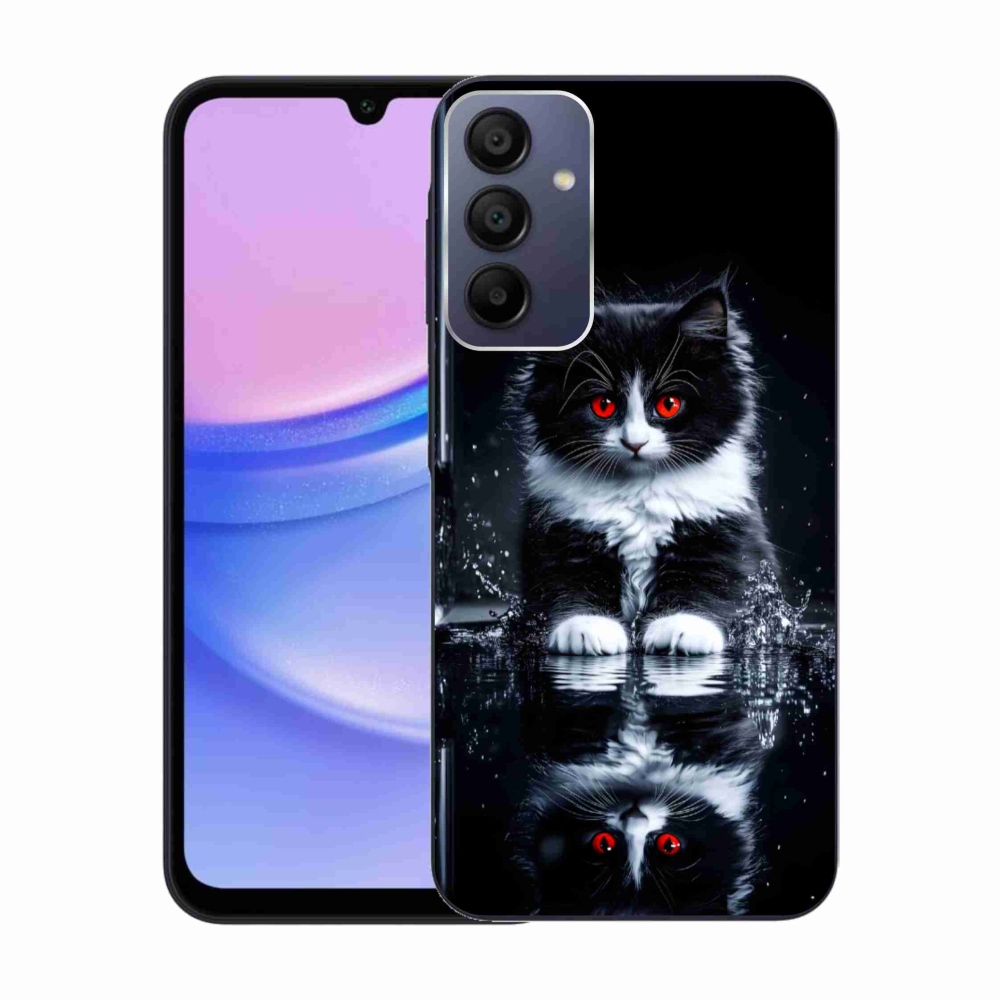 Gelový kryt mmCase na Samsung Galaxy A15/5G - černobílé kotě