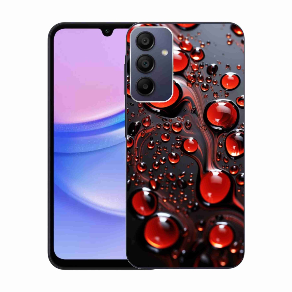 Gelový kryt mmCase na Samsung Galaxy A15/5G - červené kapky 2