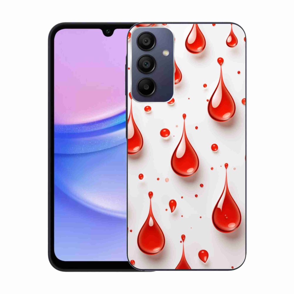 Gelový kryt mmCase na Samsung Galaxy A15/5G - červené kapky