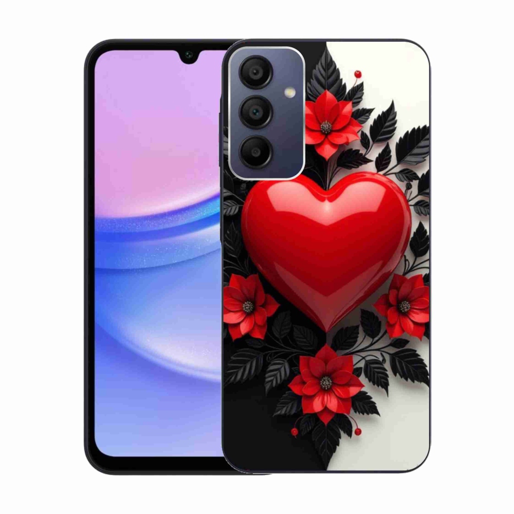 Gelový kryt mmCase na Samsung Galaxy A15/5G - červené srdce
