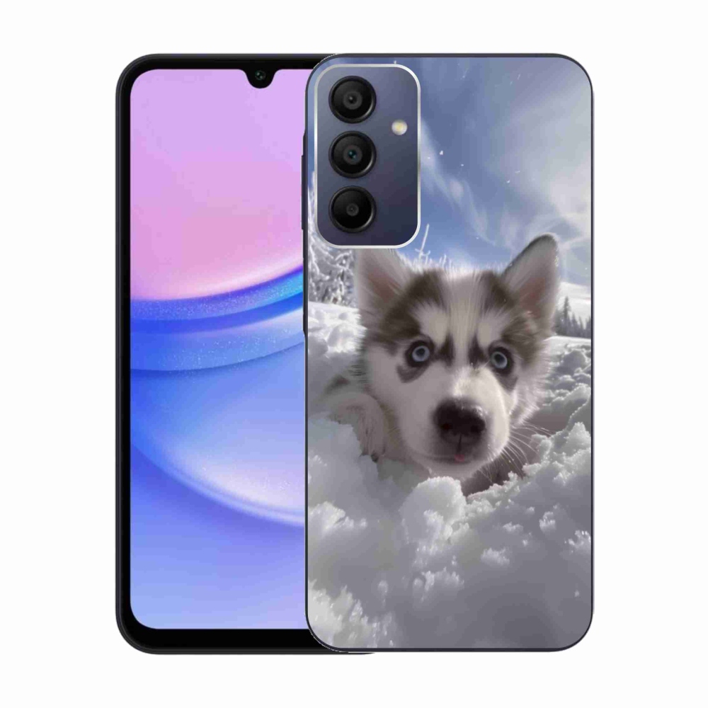 Gelový kryt mmCase na Samsung Galaxy A15/5G - husky ve sněhu