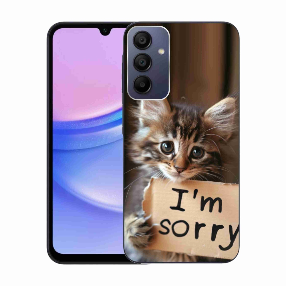 Gelový kryt mmCase na Samsung Galaxy A15/5G - kočíčí omluva