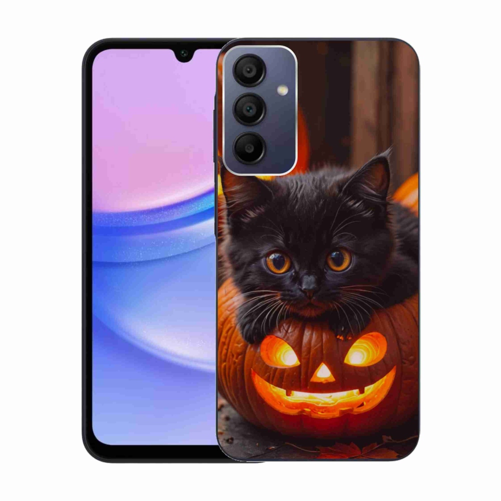 Gelový kryt mmCase na Samsung Galaxy A15/5G - kotě a dýně
