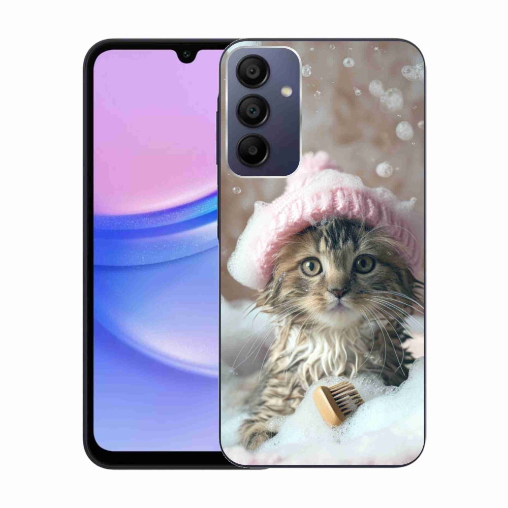 Gelový kryt mmCase na Samsung Galaxy A15/5G - kotě a koupel