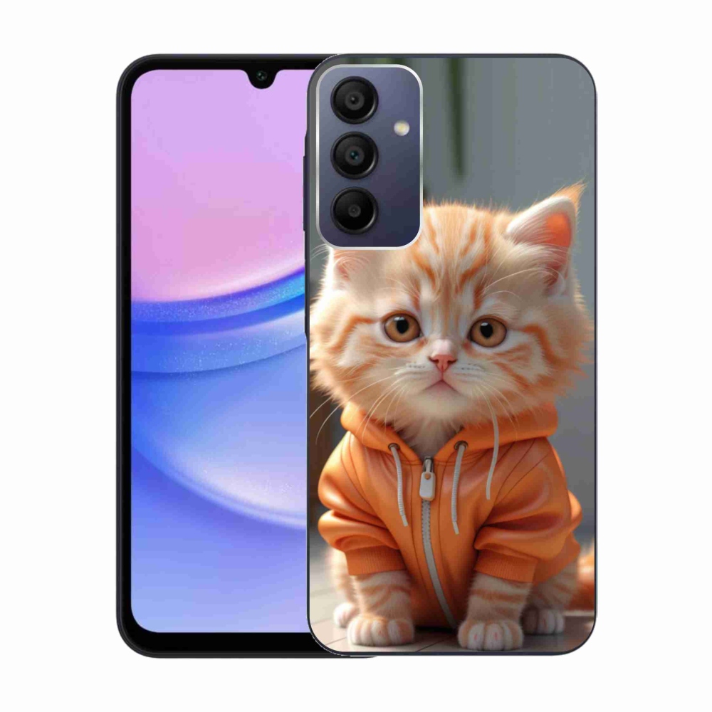 Gelový kryt mmCase na Samsung Galaxy A15/5G - kotě v mikině