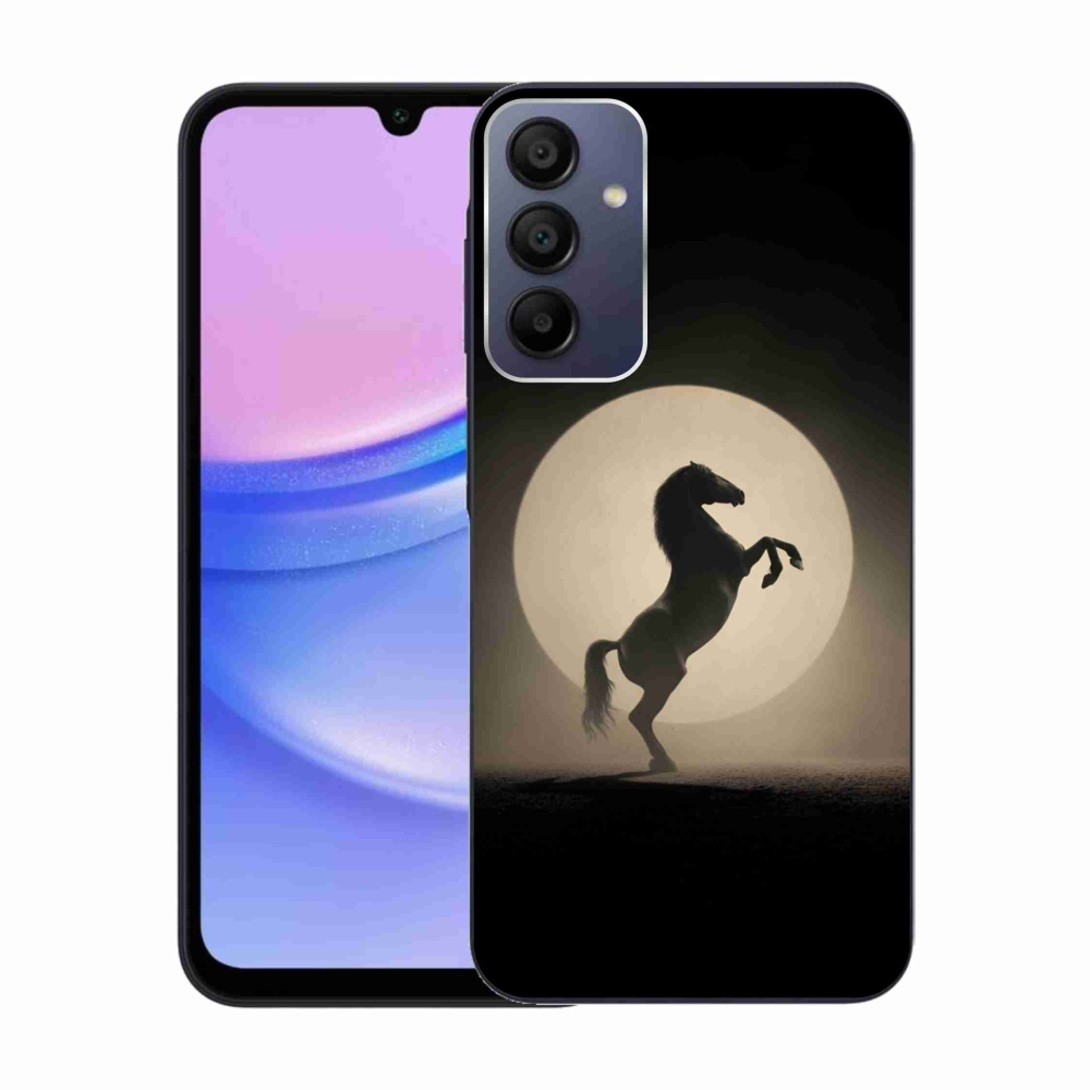 Gelový kryt mmCase na Samsung Galaxy A15/5G - kůň v siluetě