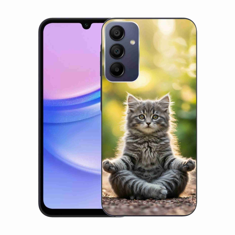 Gelový kryt mmCase na Samsung Galaxy A15/5G - meditující kotě