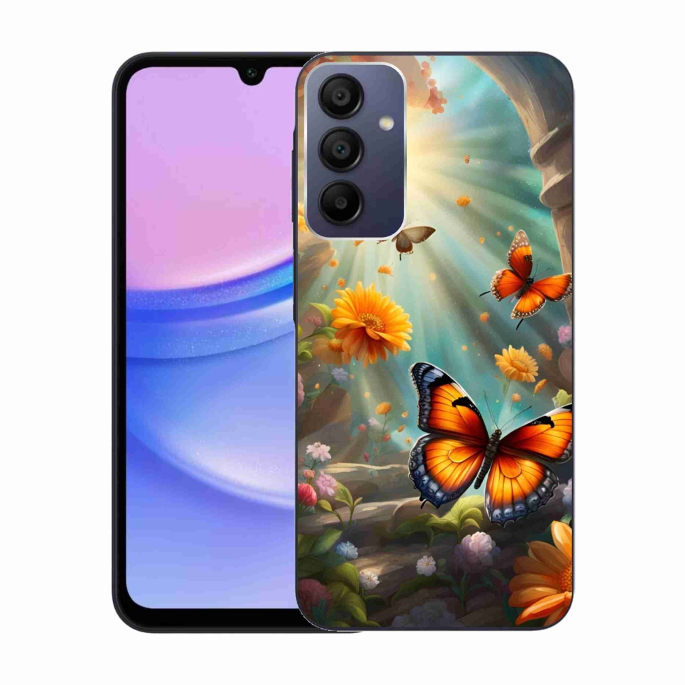 Gelový kryt mmCase na Samsung Galaxy A15/5G - motýlí zahrada 2