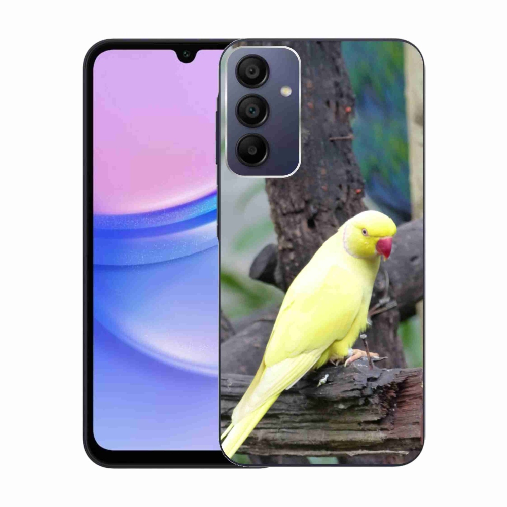 Gelový kryt mmCase na Samsung Galaxy A15/5G - papoušek alexandr žlutý