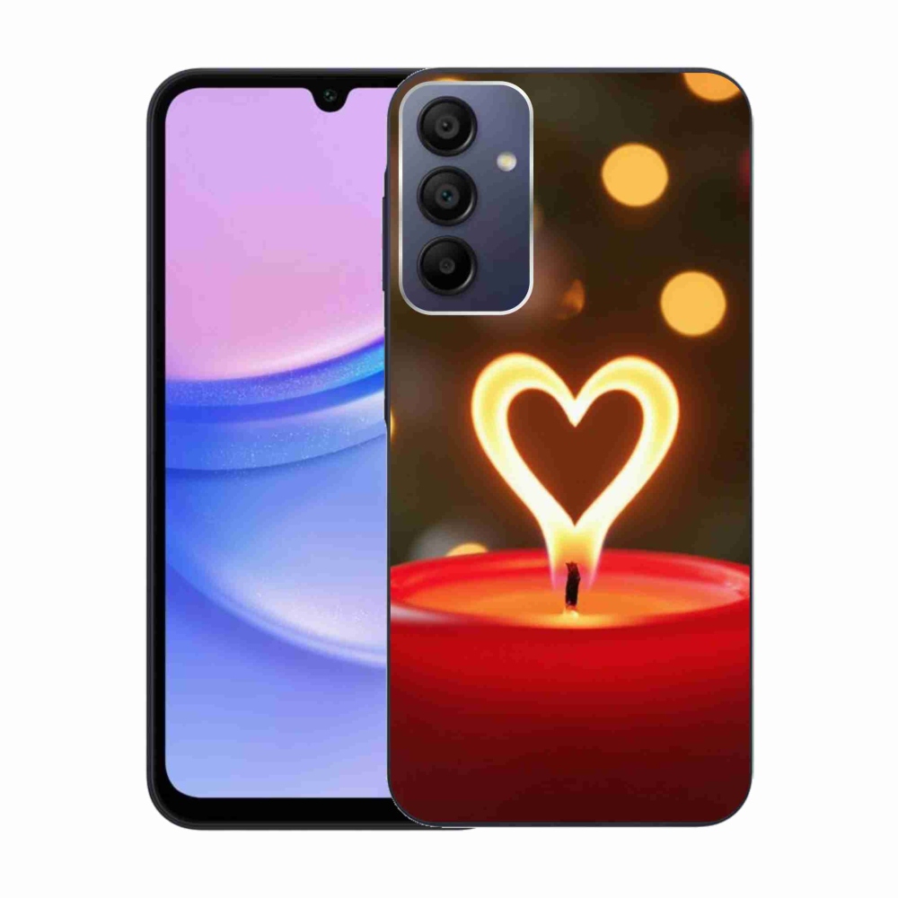 Gelový kryt mmCase na Samsung Galaxy A15/5G - srdce z plamene