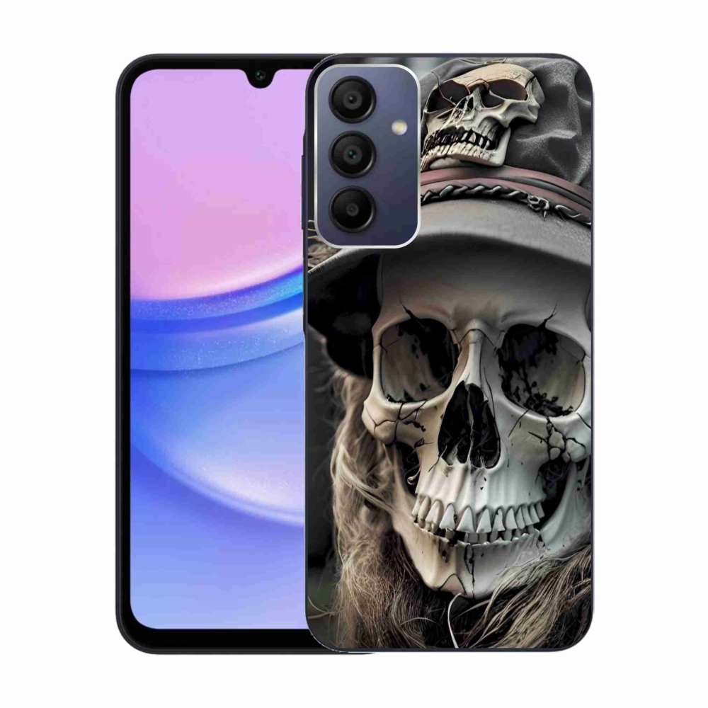 Gelový kryt mmCase na Samsung Galaxy A15/5G - temná lebka
