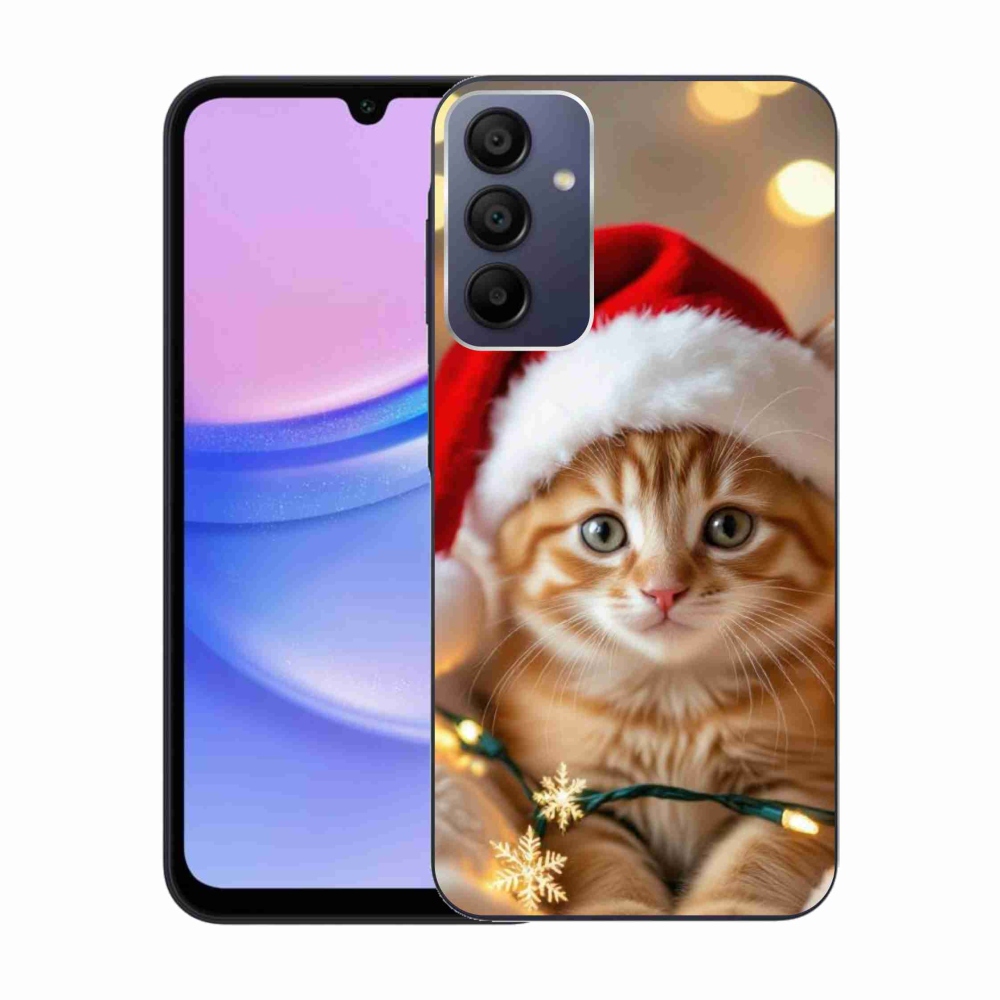 Gelový kryt mmCase na Samsung Galaxy A15/5G - vánoční kotě