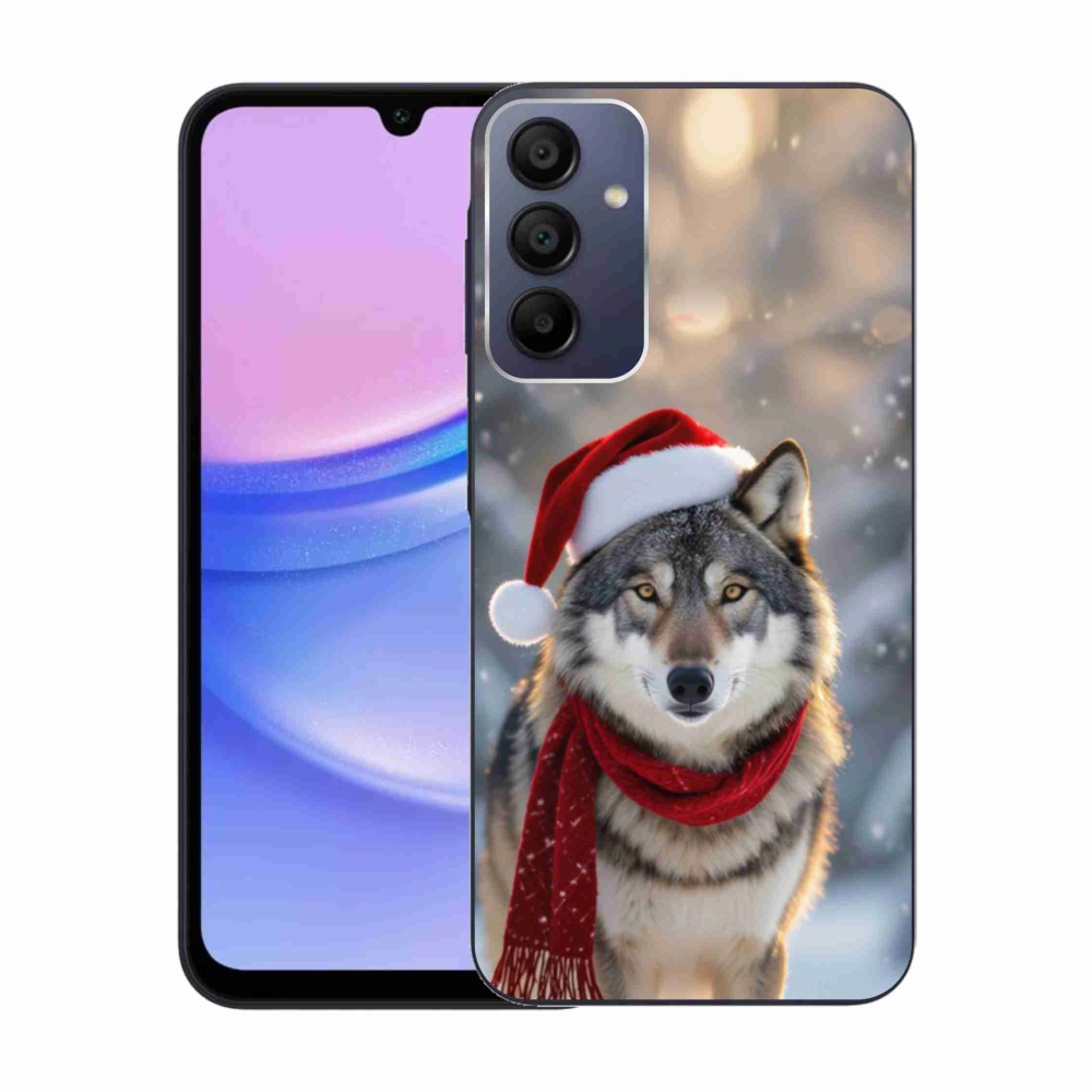 Gelový kryt mmCase na Samsung Galaxy A15/5G - vánoční vlk