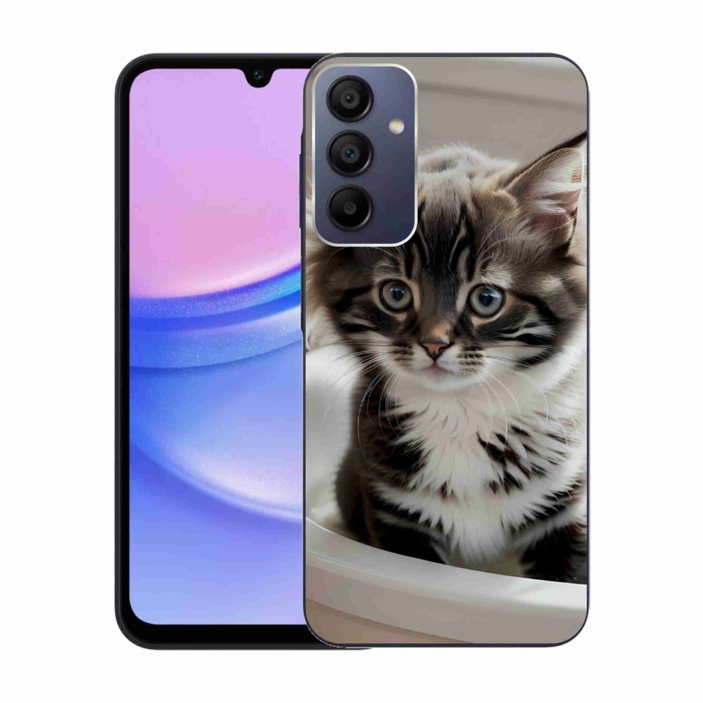 Gelový kryt mmCase na Samsung Galaxy A15/5G - zvědavé kotě