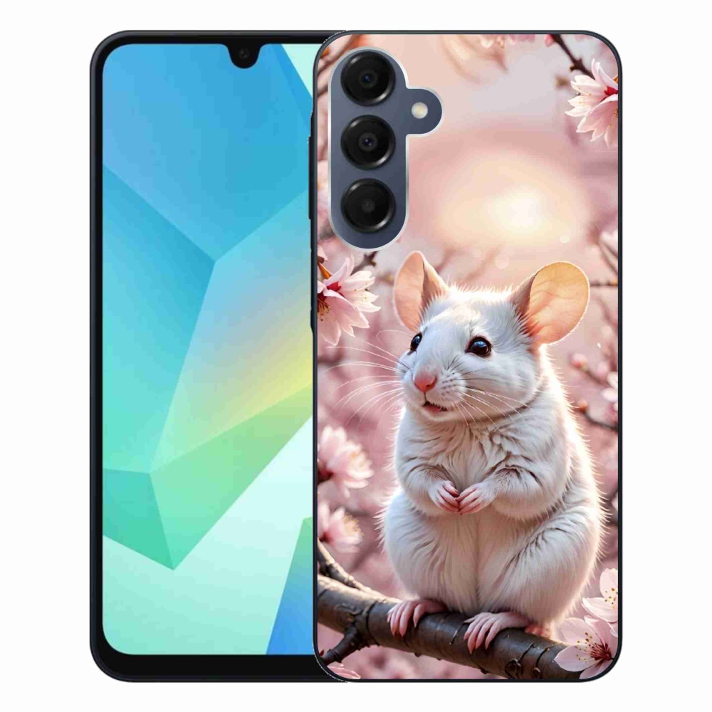 Gelový kryt mmCase na Samsung Galaxy A16 4G/5G - bílá myš na větvi