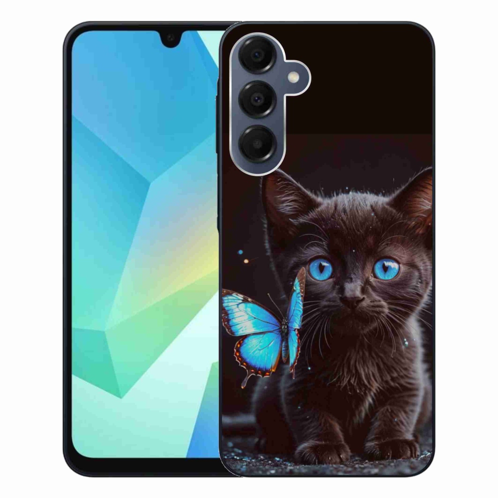 Gelový kryt mmCase na Samsung Galaxy A16 4G/5G - černé kotě 3